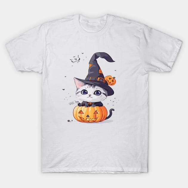 Pumpkin Cat T-Shirt by Maria Murtaza